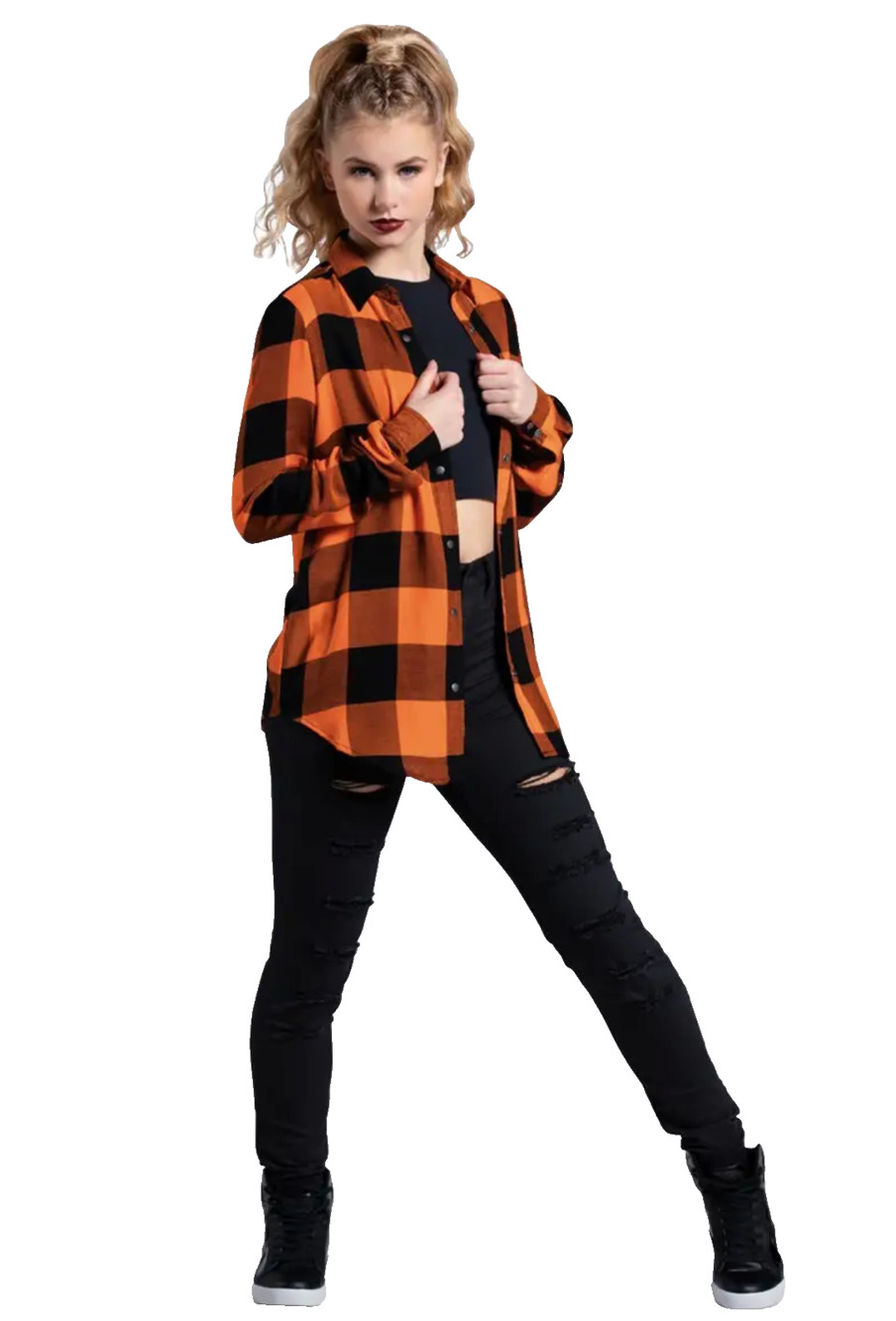 Paprika Buffalo Check Plaid Shirt Oversized Childs Medium Balera Dancewear